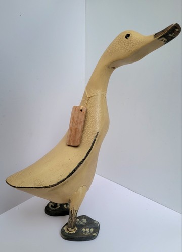 Handcrafted wood duck tan - handcrafted, 12"h